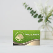 Carte De Visite Logo de l'arbre d'or | Herbe (Debout devant)