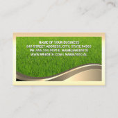 Carte De Visite Logo de l'arbre d'or | Herbe | Cadre Or (Dos)