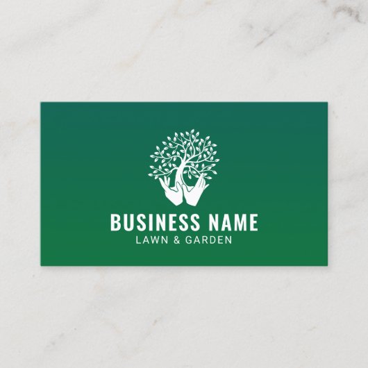 Carte De Visite Logo de l'arbre et des mains pour l'entretien des  (Devant)