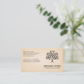 Carte De Visite Logo de l'arbre stylisé | Arrière - plan de papier (Debout devant)