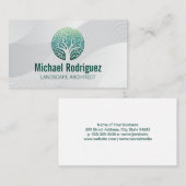 Carte De Visite Logo de l'arbre stylisé | Paysagère (Devant / Derrière)
