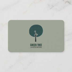 Carte De Visite Logo de l'arbre (vert naturel)