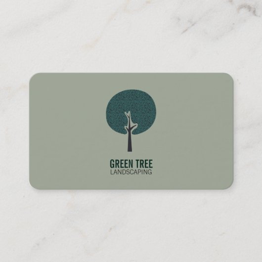 Carte De Visite Logo de l'arbre (vert naturel) (Devant)