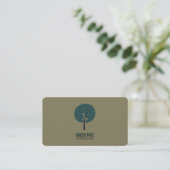 Carte De Visite Logo de l'arbre (vert olive) (Debout devant)
