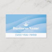 Carte De Visite Logo de l'arroseur de pelouse Paysage bleu (Devant)