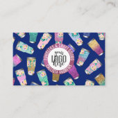 Carte De Visite Logo de l'artisan de Parties scintillant Turquoise (Devant)