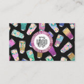 Carte De Visite Logo de l'artisan de Parties scintillant Turquoise (Devant)