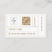 Carte De Visite LOGO de l'artisan moderne Code QR Café  (Dos)