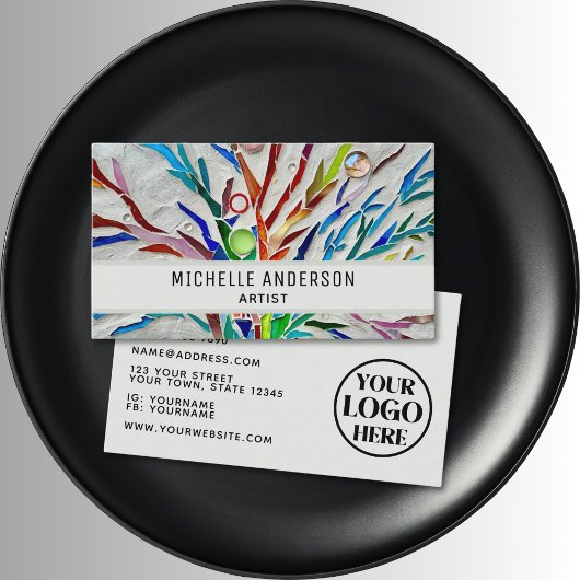 Carte De Visite Logo de l'artiste coloré