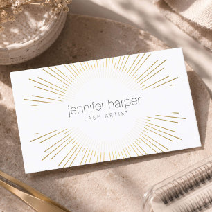 Carte De Visite Logo de l'Artiste de Cils Sunburst Or Luxe