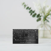 Carte De Visite Logo de l'artiste de maquillage Eyelash Black Drip (Debout devant)