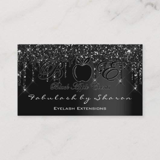Carte De Visite Logo de l'artiste de maquillage Eyelash Black Drip (Devant)