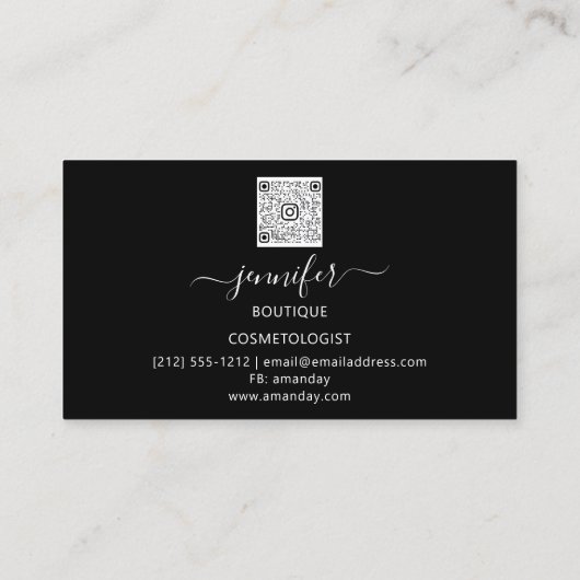 Carte De Visite Logo de l'artiste de maquillage professionnel QRCo (Dos)