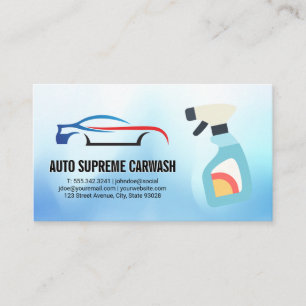 Carte De Visite Logo de l'auto Wash Spray