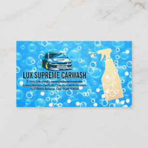 Carte De Visite Logo de lavage automatique Bulles de savon Net