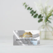 Carte De Visite Logo de lavage automatique de bulle d'or (Debout devant)