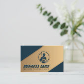 Carte De Visite Logo de lavage de pression Marine Bleu & Or (Debout devant)