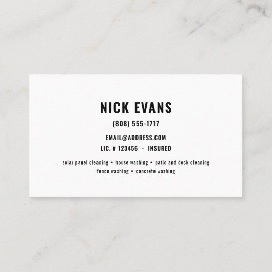 Carte De Visite Logo de lavage de pression moderne (Dos)