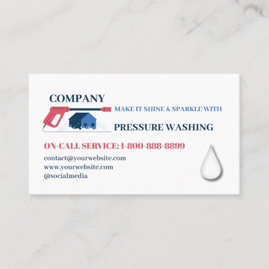 Carte De Visite Logo de lavage de pression professionnel (Devant)
