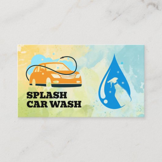 Carte De Visite Logo de lavage de voiture | Bouteille Spray | Auto (Devant)