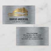 Carte De Visite Logo de lavage de voiture | Métallique (Devant / Derrière)