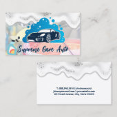 Carte De Visite Logo de lavage de voiture | Souds et bulles de sav (Devant / Derrière)