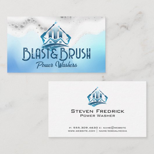 Carte De Visite Logo de lavage sous pression | Les soap-sons (Devant / Derrière)