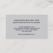 Carte De Visite Logo de l'échelle Justice de la planification immo (Dos)