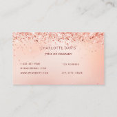 Carte De Visite Logo de l'école de ballet rose or rose (Dos)