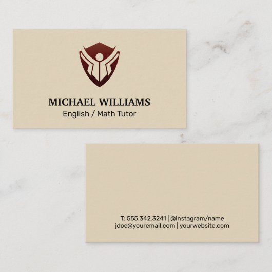 Carte De Visite Logo de l'éducation (Devant / Derrière)