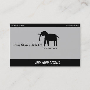 Carte De Visite Logo de l'éléphant noir