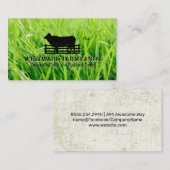 Carte De Visite Logo de l'élevage rural | Herbe (Devant / Derrière)