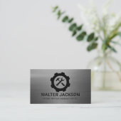 Carte De Visite Logo de l'engrenage à clé marteau | Réparations (Debout devant)