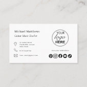 Carte De Visite Logo de l'enseignant de musique guitare et médias (Dos)