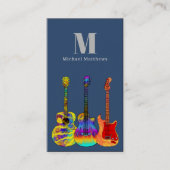 Carte De Visite Logo de l'enseignant de musique guitare Modèle per (Devant)