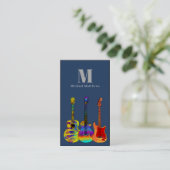 Carte De Visite Logo de l'enseignant de musique guitare Modèle per (Debout devant)