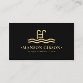 Carte De Visite Logo de l'entrepreneur de piscines Code QR moderne (Devant)