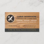 Carte De Visite Logo de l'entrepreneur en bois moderne Handyman To (Devant)