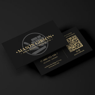 Carte De Visite Logo de l'entrepreneur en maçonnerie de briques mo