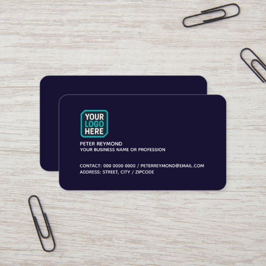 Carte De Visite Logo de l'entreprise (Devant/Arrière en situation)