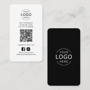 Carte De Visite Logo de l'entreprise Code QR Commentaires Réseaux 