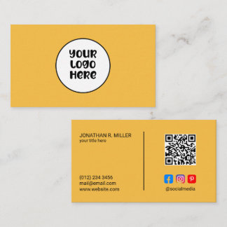 Carte De Visite Logo de l'entreprise Code QR des médias sociaux Ja