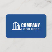 Carte De Visite Logo de l'entreprise Code QR du sous-traitant Navy (Devant)