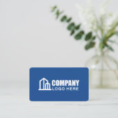 Carte De Visite Logo de l'entreprise Code QR du sous-traitant Navy (Debout devant)