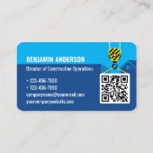 Carte De Visite Logo de l'entreprise Code QR du sous-traitant Navy (Dos)