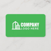 Carte De Visite Logo de l'entreprise Code QR du sous-traitant Vert (Devant)