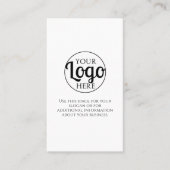 Carte De Visite Logo de l'entreprise Code QR Noir Blanc Profession (Devant)