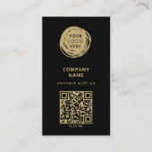 Carte De Visite Logo de l'entreprise code QR noir gras (Devant)