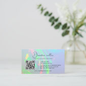 Carte De Visite Logo de l'entreprise Code QR sur pierre d'opale (Debout devant)
