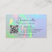Carte De Visite Logo de l'entreprise Code QR sur pierre d'opale (Devant)